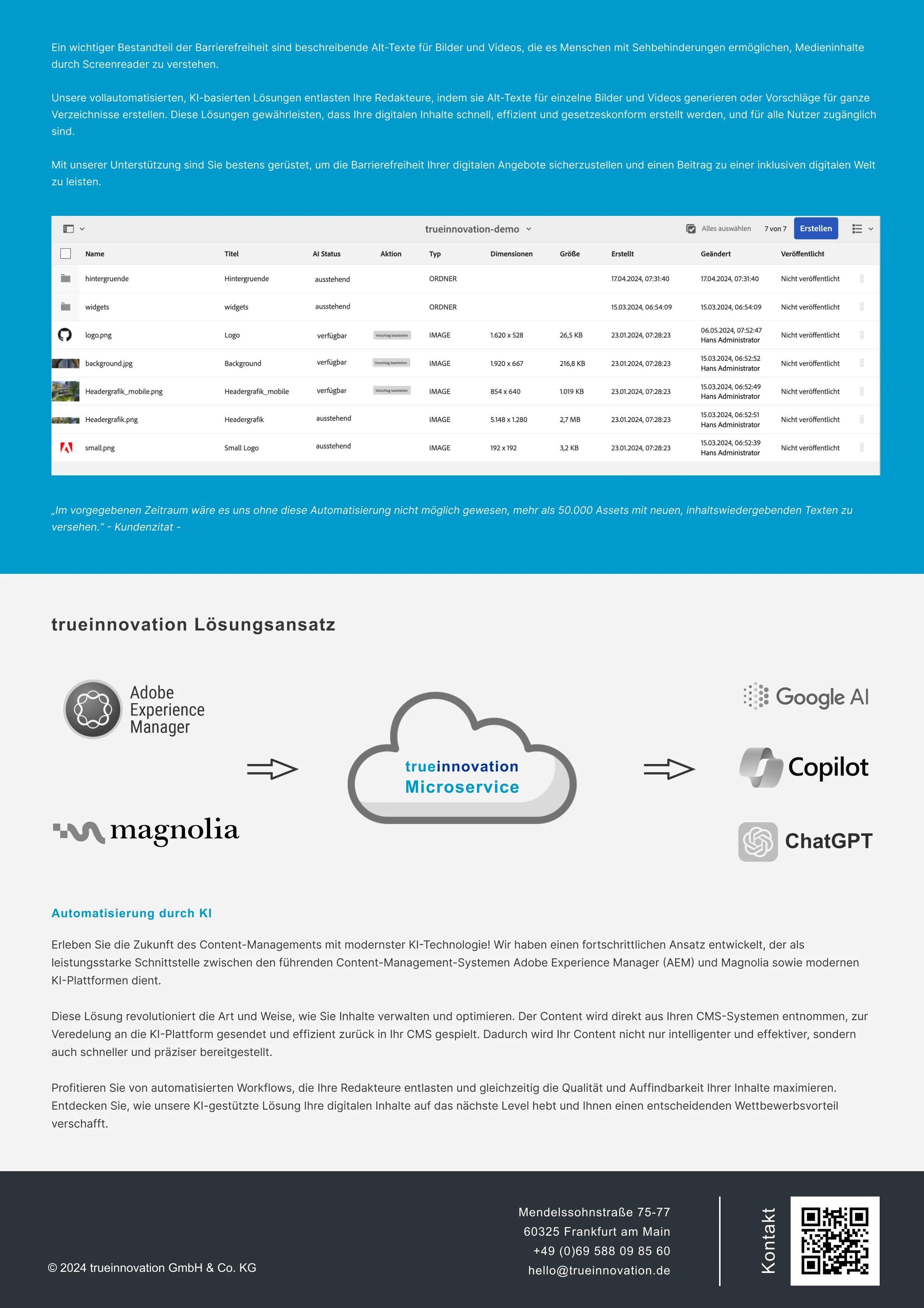 Vorschaubild für den Flyer zur KI-gestützen Content Veredelung und Barrierefreiheit